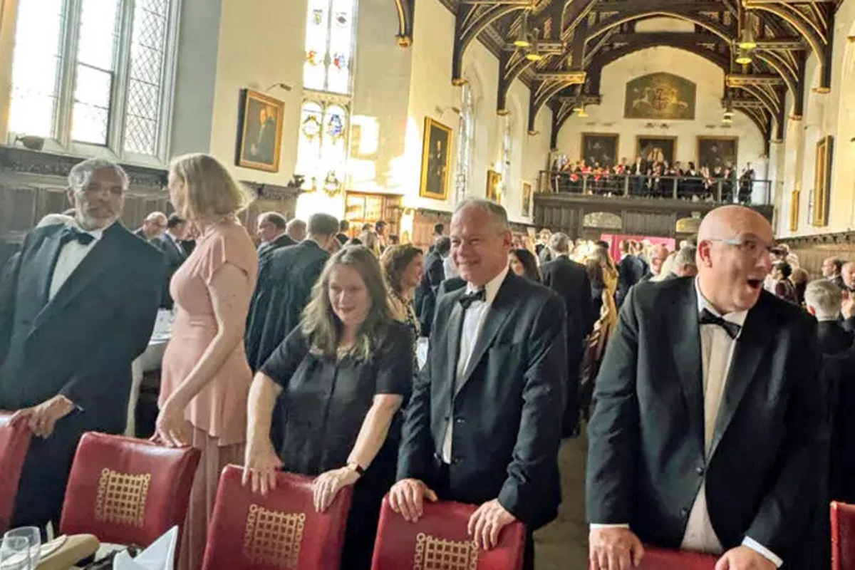 Reunion dinner in Hall at St John's College Cambridge