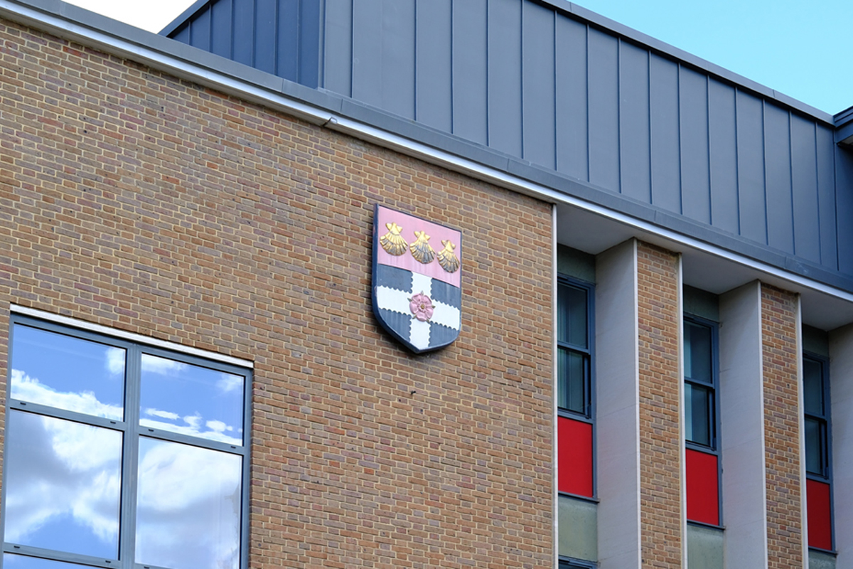 The shield on the Edith Morley Building, University of Reading