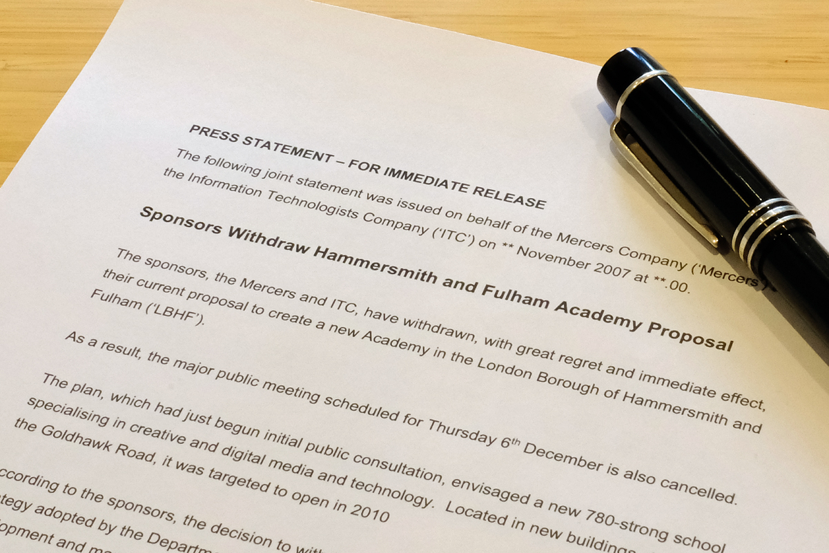 Draft HA press release.