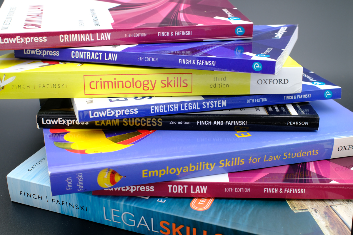 A pile of books by Finch and Fafinski